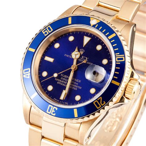 used blue and gold rolex submariner|rolex submariner blue bezel price.